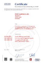 Certification ISO 9001, ISO 14001 und ISO 45001
